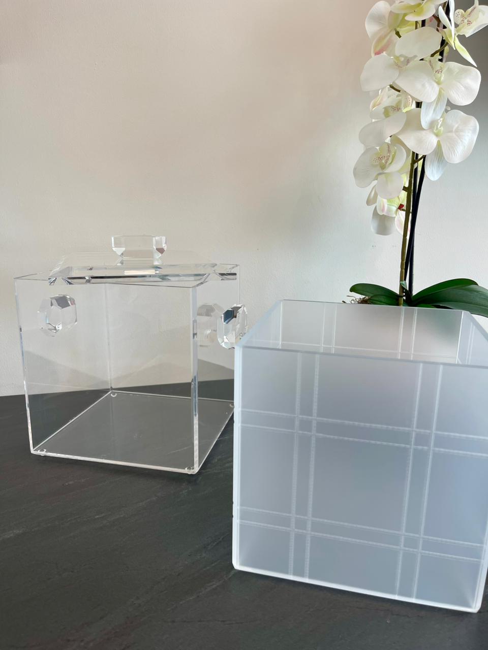 HIELERA DE ACRÍLICO CON AGARRADERA DIAMANTE